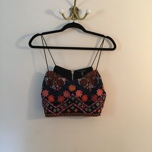 Embroidered crop top